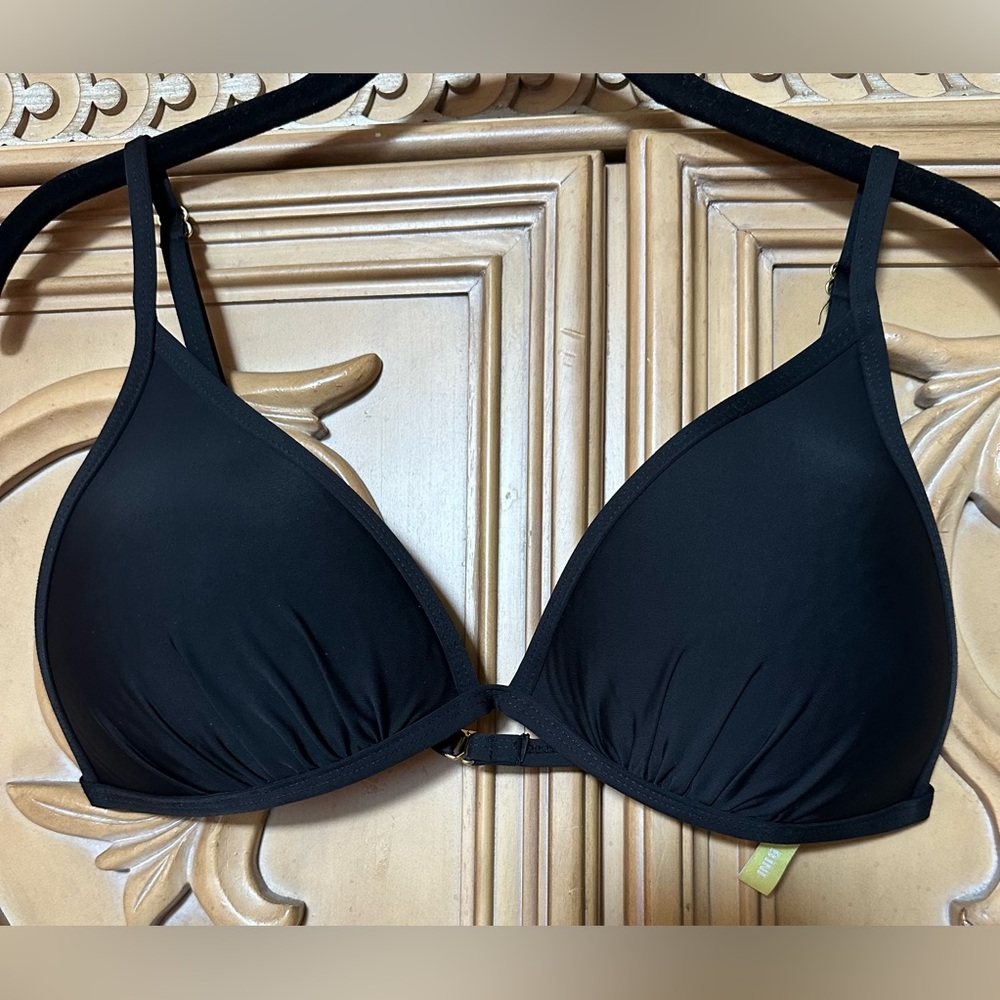 Black Women's Bikini Top Adjustable Large guc